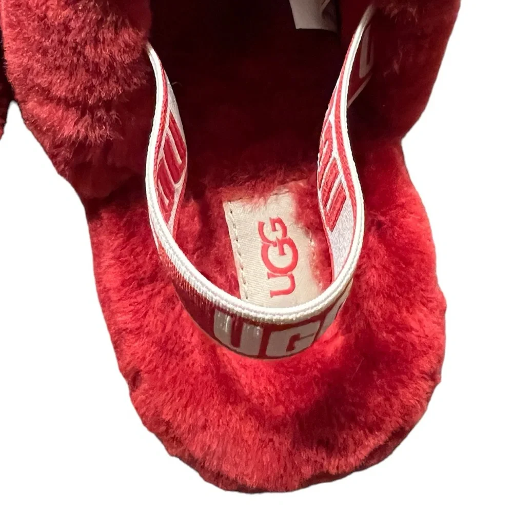 FLUFF YEAH UGG Open Toe Sling Back Slipper Sz 4 Youth